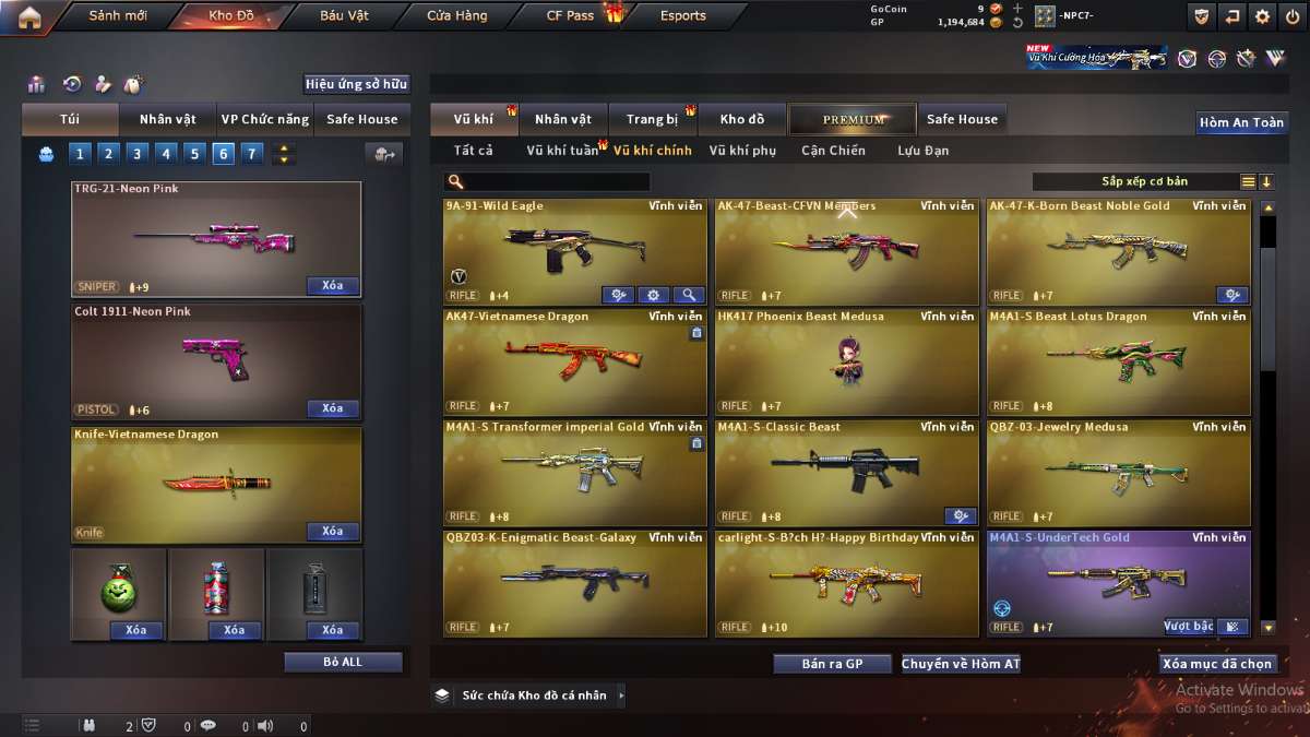 shop acc cf uy tin gia re
